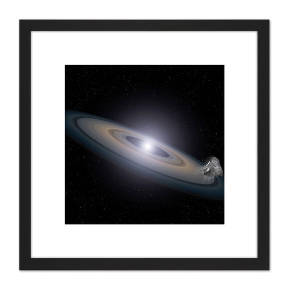 Space NASA Hubble Dead Stars Planet Debris Illustration 8X8 Inch Square Wooden Framed Wall Art Print Picture with Mount