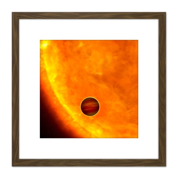 Space NASA Planet Heic0612bH Orbiting Star Illustration 8X8 Inch Square Wooden Framed Wall Art Print Picture with Mount