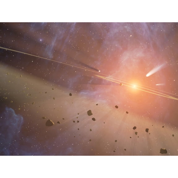 Space NASA Star Epsilon Eridani Asteroids Illustration Extra Large XL Wall Art Poster Print