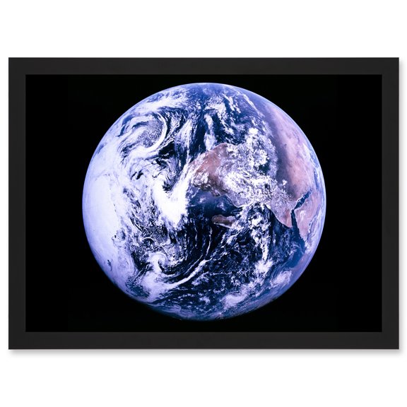 Space Nasa Earth Apollo 17 Blue Marble Photograph Artwork Framed Wall Art Print A4