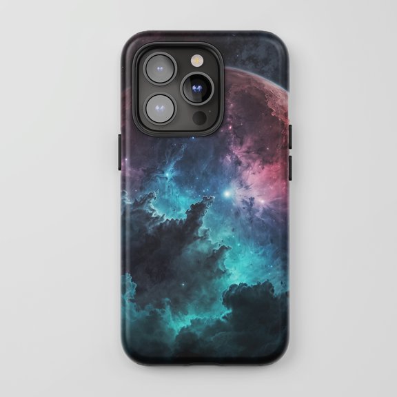 Space Nebula For All iPhone Series Tough Phone Case Cosmic Art Blue Pink
