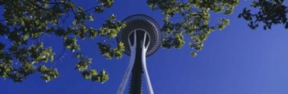 Space Needle Maple Trees Seattle Center Seattle WA USA Canvas Art - Panoramic Images (18 x 6)