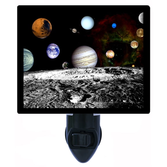 Night Light - Planets. | Space Theme, Includes Free Switchable Insert, 4W Bulb, E12 Base