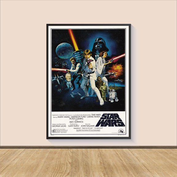 Space Opera Franchise Wall Art New Hope Combat Decor, Unframed Canvas