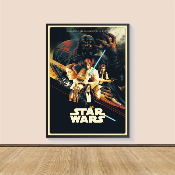 Space Opera Franchise Wall Art New Hope Combat Decor, Unframed Canvas