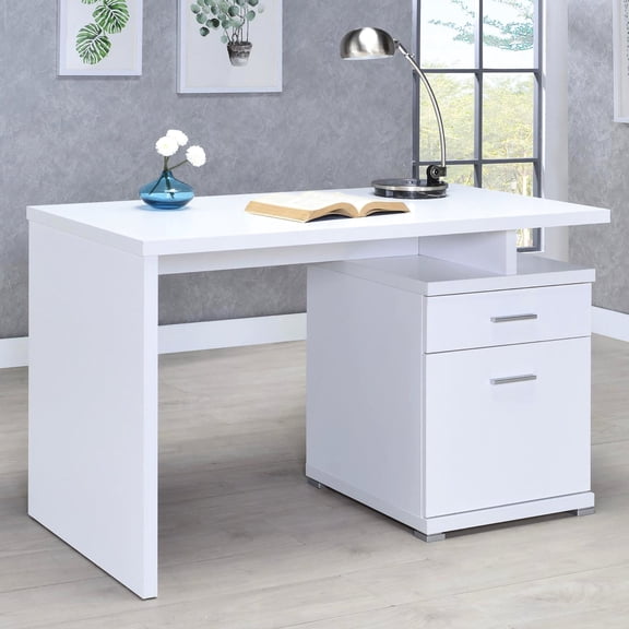 Space - Optimized Configuration - White Office Desk for Small Offices and Children's Rooms