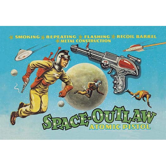Space Outlaw Atomic Pistol Fine art canvas print (20" x 30")