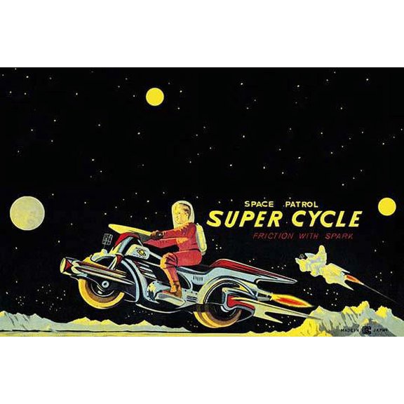 Space Patrol Super Cycle- Fine Art Canvas Print (20" x 30")