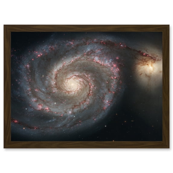 Space Photo Hubble Whirlpool Galaxy M51 A4 Artwork Framed Wall Art Print