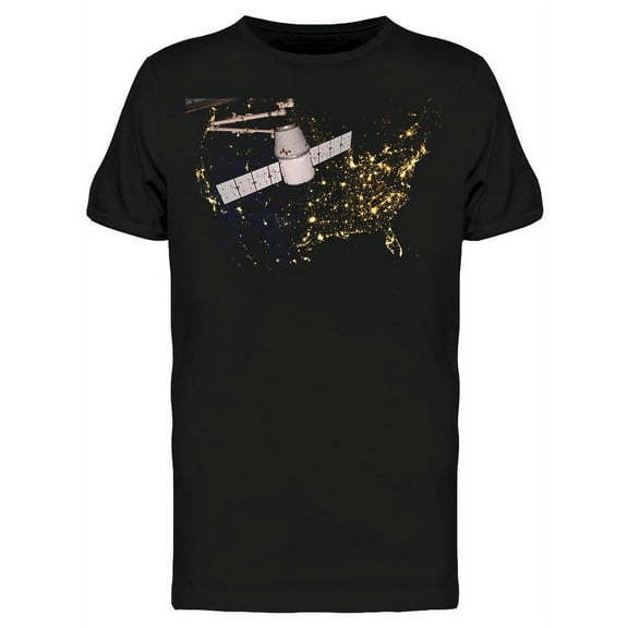 Space Photo Over The Us T-Shirt Men -Image by Shutterstock, Male XX-Large