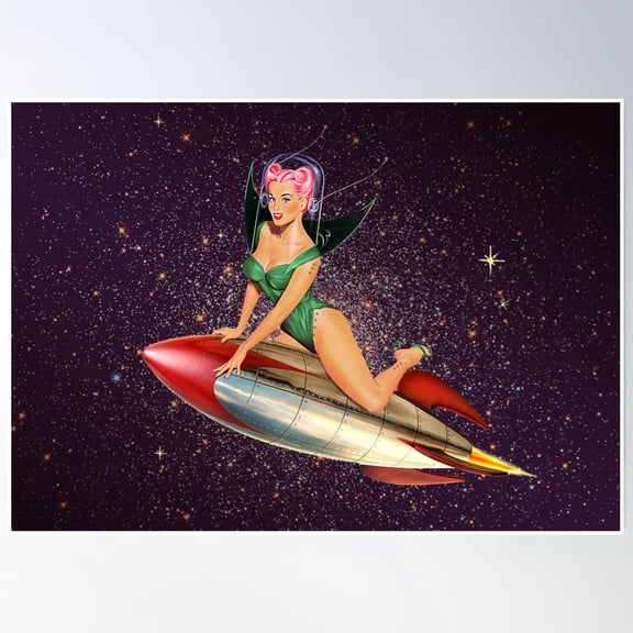 Space Pin-Up Poster Wall Art, Modern Wall Decor, 8x12 UNFRAMED