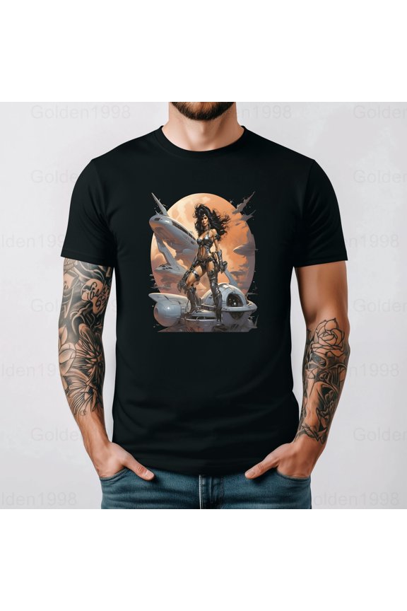 Space Pirate Beauty Galaxy Fantasy Adventure Graphic Fan Gift Graphic,for men & women up to 5XL