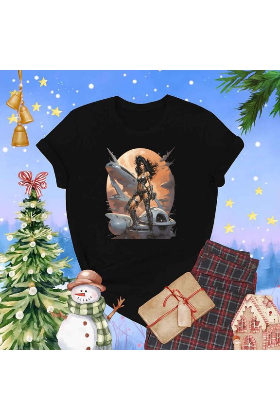 Space Pirate Beauty Galaxy Fantasy Cosmic Retro Adventure Unisex T-Shirt up to 5XL