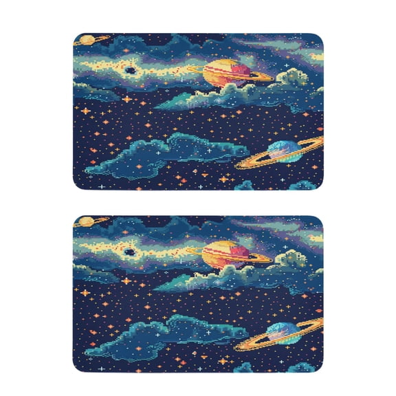 Space Pixel Style Strong Fridge Magnets Refrigerator Magnets Sticker Decor for Whiteboards Locker 4"x2.5" 2 Pack