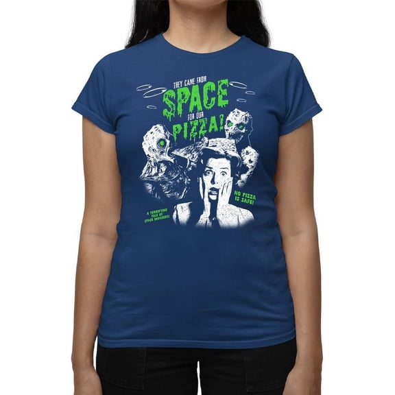 Space Pizza Invasion Graphic Tee T-shirt Color Women's