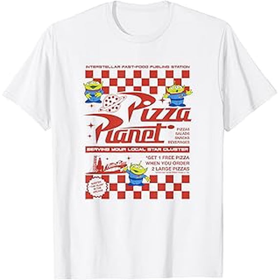 Space Pizza Planet Inspired, Retro Arcade, Cosmic Theme, Graphic, Short Sleeve T-Shirt