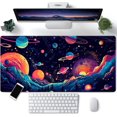 thumbnail image 1 of Space Planet Desk Mat Cute Large Purple Gaming Mouse Pad Kawaii Galactic Explorer Starry Desk Pad Laptop Computer Mouse Keyboard Mat 31.5''''X15.7'''' XXL Extended Mousepad Desk Decor, 1 of 6