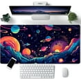 thumbnail image 1 of Space Planet Desk Mat Cute Large Purple Gaming Mouse Pad Kawaii Galactic Explorer Starry Desk Pad Laptop Computer Mouse Keyboard Mat 31.5''''X15.7'''' XXL Extended Mousepad Desk Decor, 1 of 6