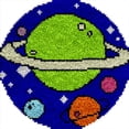 thumbnail image 1 of Space Planet Round Shape Latch Hook kits Pre-printed Rug DIY Crochet Yarn Embroidery Needlework Hook and Latch Kit Carpet Cushion Cover Home Sofa Christmas Decoration 50x50cm, 1 of 5