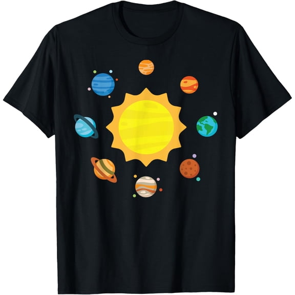 Space Planet Solar System Adult Geeks Kid Girls Boys T-Shirt men and women can wear, black, white, gifts