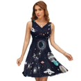 thumbnail image 1 of Space Planets Constellation Dress Summer Street Style Dresses Female Sleeveless Printed Sundress, 1 of 7