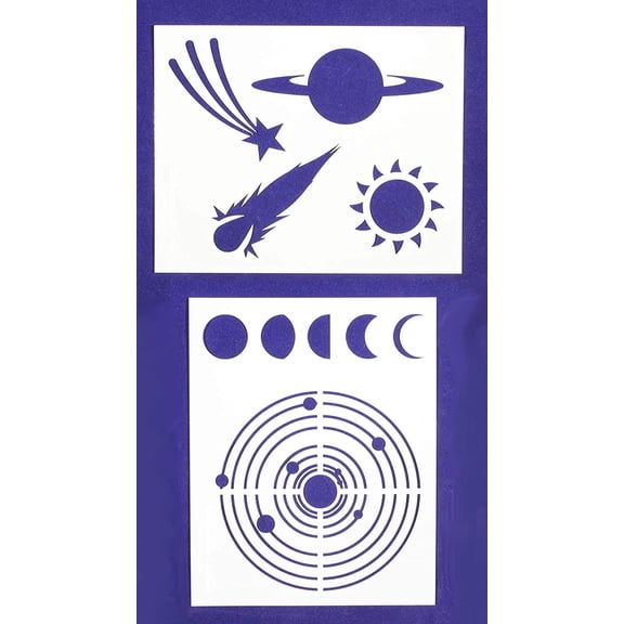 Space-Planets -Stencils -2 pc set-Mylar 14mil - Painting /Crafts/ Templates