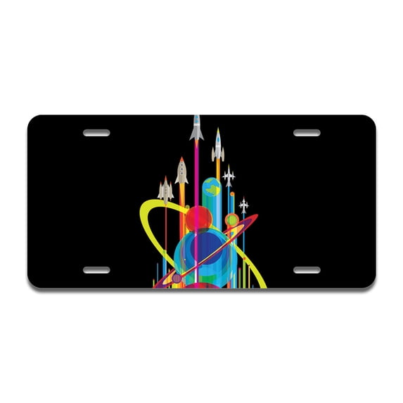 Space Poster Aluminum License Plate| License Plate 12" X 6" Fits Any Car, Truck, SUV, RV, or Trailer | Made in The USA