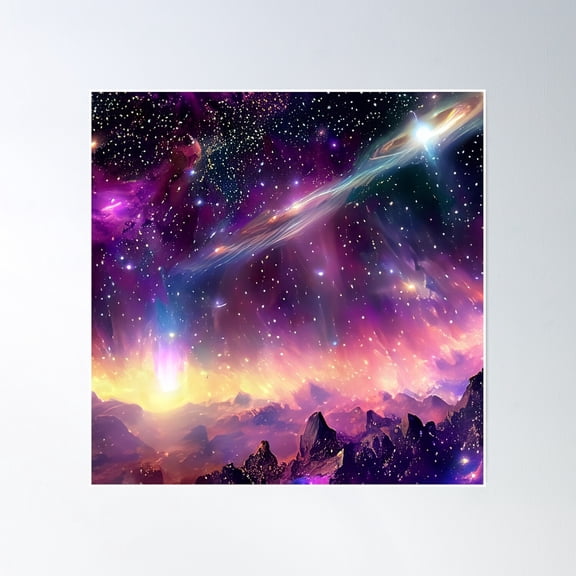 Space Poster Wall Art, Modern Wall Decor, 30x30 UNFRAMED