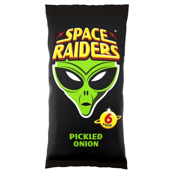 Space Raiders Pickled Onion Multipack Crisps 6x13g, Imported from Britain