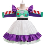 Space Ranger Hero Costume Dress Intergalactic Astronaut Winged Tutu Outfit Halloween Cosplay