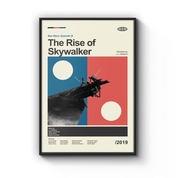 Space Rebellion Rise Skywalker Galactic Empire Space Opera Minimalist Black and White Mid-Century Modern Wall Art, Unframed Poster