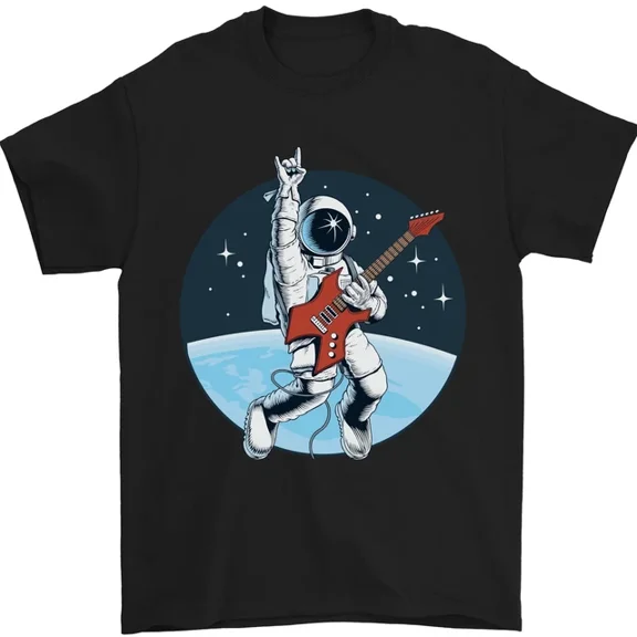 Space Rock Astronaut Guitar Guitarist Mens Womens S-5Xl T-Shirt