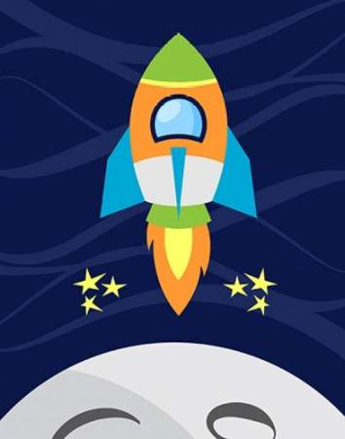 Space Rocket Canvas Art - Tamara Robinson (22 x 28)