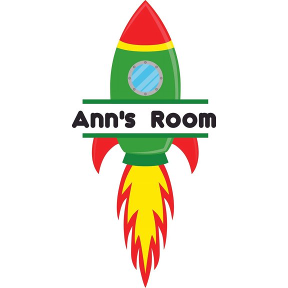 Space Rocket Flight Rockets Customized Wall Decal - Custom Vinyl Wall Art - Personalized Name - Baby Girls Boys Kids Nursery Bedroom Wall Decal Room Decor Wall Stickers Decoration Size (20x12 inch)