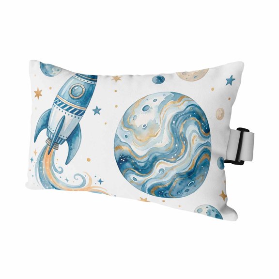Space Rocket Outdoor Pillows for Chaise Lounge Chair Waterproof Lumbar Pillows with Insert&Adjustable Elastic Strap Beach Headrest Pillow Modena Abstract Universe Stars Planet Pool Pillow 11"x16"