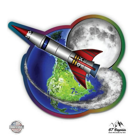Space Rocket Science - 3" Vinyl Sticker - For Car Laptop I-Pad Phone Helmet Hard Hat - Waterproof Decal