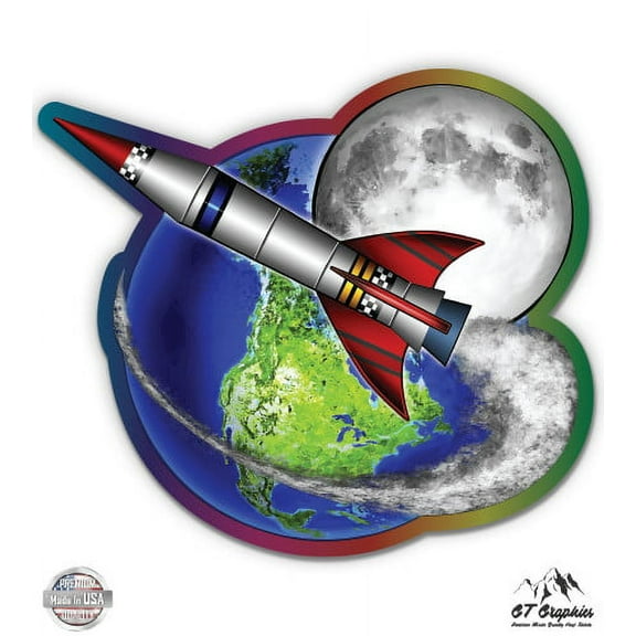 Space Rocket Science - 3" Vinyl Sticker - For Car Laptop I-Pad Phone Helmet Hard Hat - Waterproof Decal