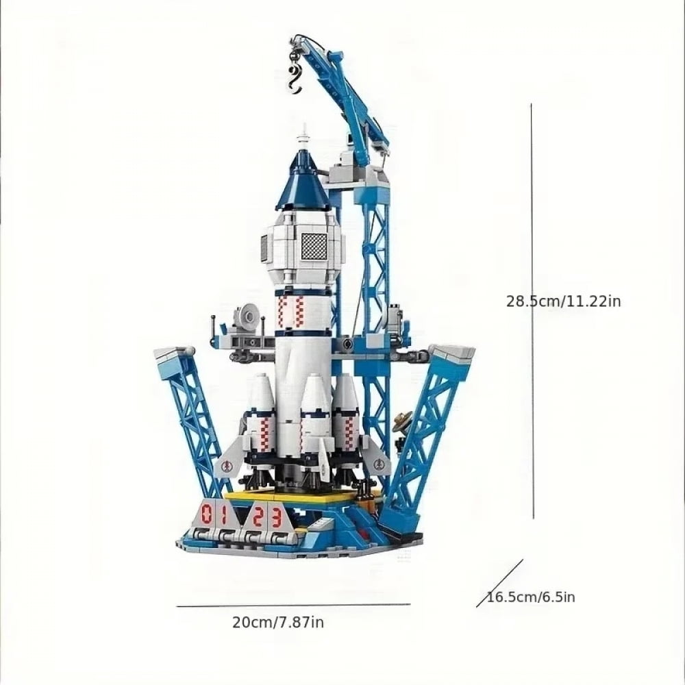 Paper Model Farm Building Space Rocket & Shuttle Building Block Set, ABS Plastic Space‑Launch ...