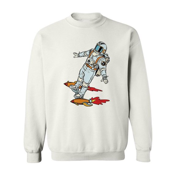 Space Rocket Skateboard. Sweatshirt Men -Image by Shutterstock, Male XX-Large