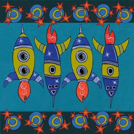 Space Rockets Canvas Art - Shanni Welsh (24 x 24)