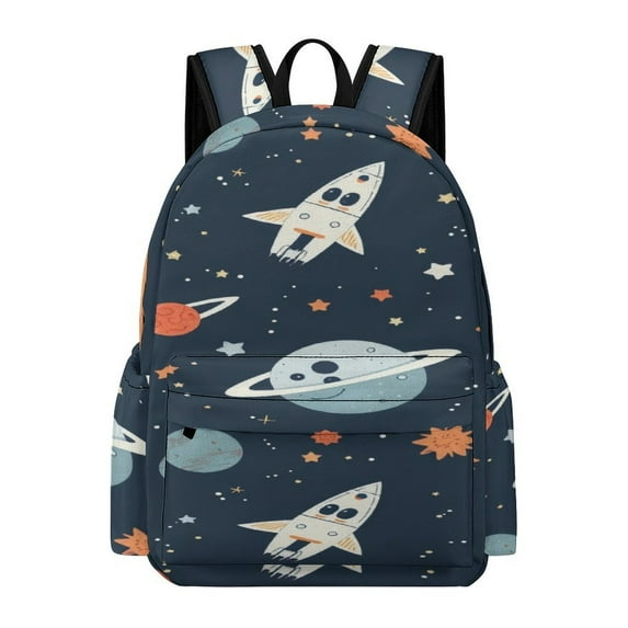 Space Rockets Planets Stars Backpack Student BookBag School Bag Laptop ...