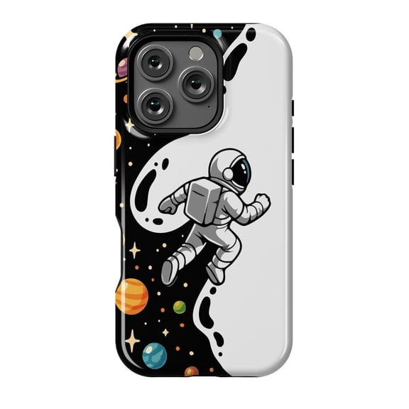 Space Run Astronaut Theme iPhone Case 11 12 13 14 15 16 Pro Max, Stylish Polycarbonate Durable Space Design V19263