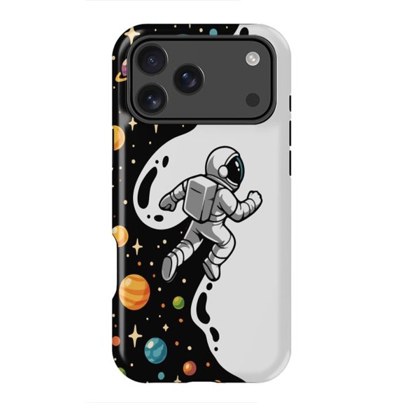 Space Run Futuristic Cosmic Adventure Graphic Case with iPhone 17 to 11 Pro Max