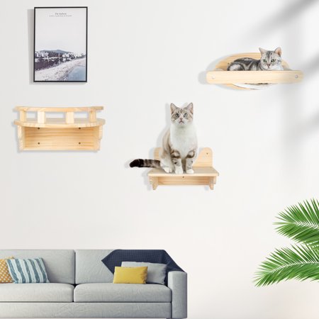 Space Saver Cat Indoor Furniture Set w/ Arc Lookout & Hammock & Jumping Platform