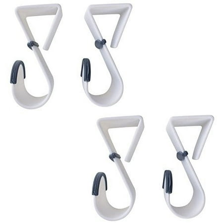 Space Saver Over the Door Hooks - White Plastic (4 Pack)