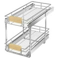 Space Saver Silver Metal PullOut Organizer for Kitchen Wooden Handle