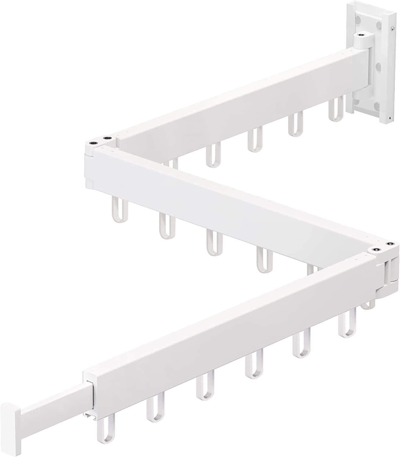 White Wall Mounted Aluminum Tri-Fold Drying Rack