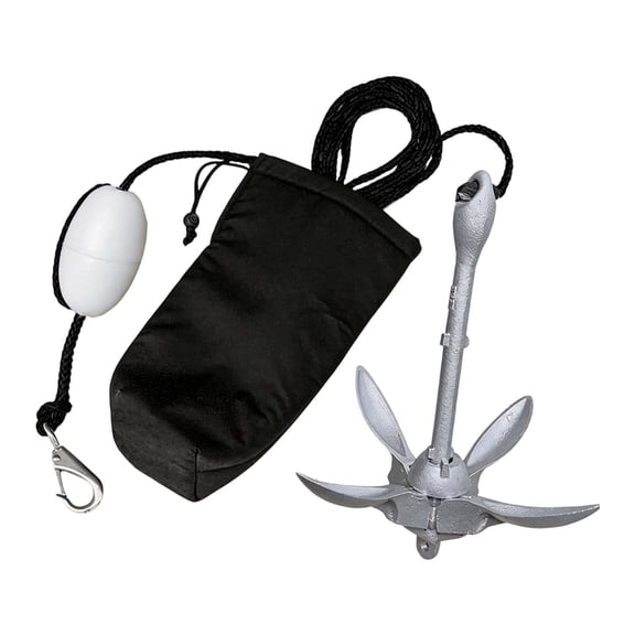 Space Saving 12 Inch Foldable Watercraft Mooring Set Including Mounting Accessories Quick Deployment 18Cm Boat Hook Mooring for Anglers