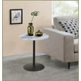 thumbnail image 1 of Space-Saving 17.5” Coffee Table with Gray Marble-Textured Top, Sturdy Steel Base & Easy-Clean Surface, 1 of 5