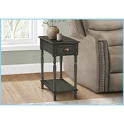 Space-Saving 2 Tier Green Veneer Coffee Table for Small Spaces, Traditional Style with Storage Drawer